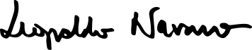 Firma manuscrita del Dr. Leopoldo Navarro, cirujano plástico